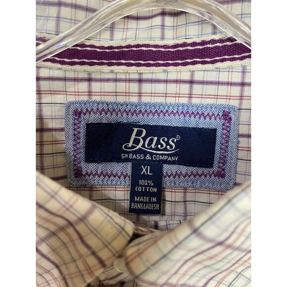 G.H. Bass & Co Men's Button Down Shirt Collar Neck Long Sleeves  Purple Size XL - Picture 4 of 7